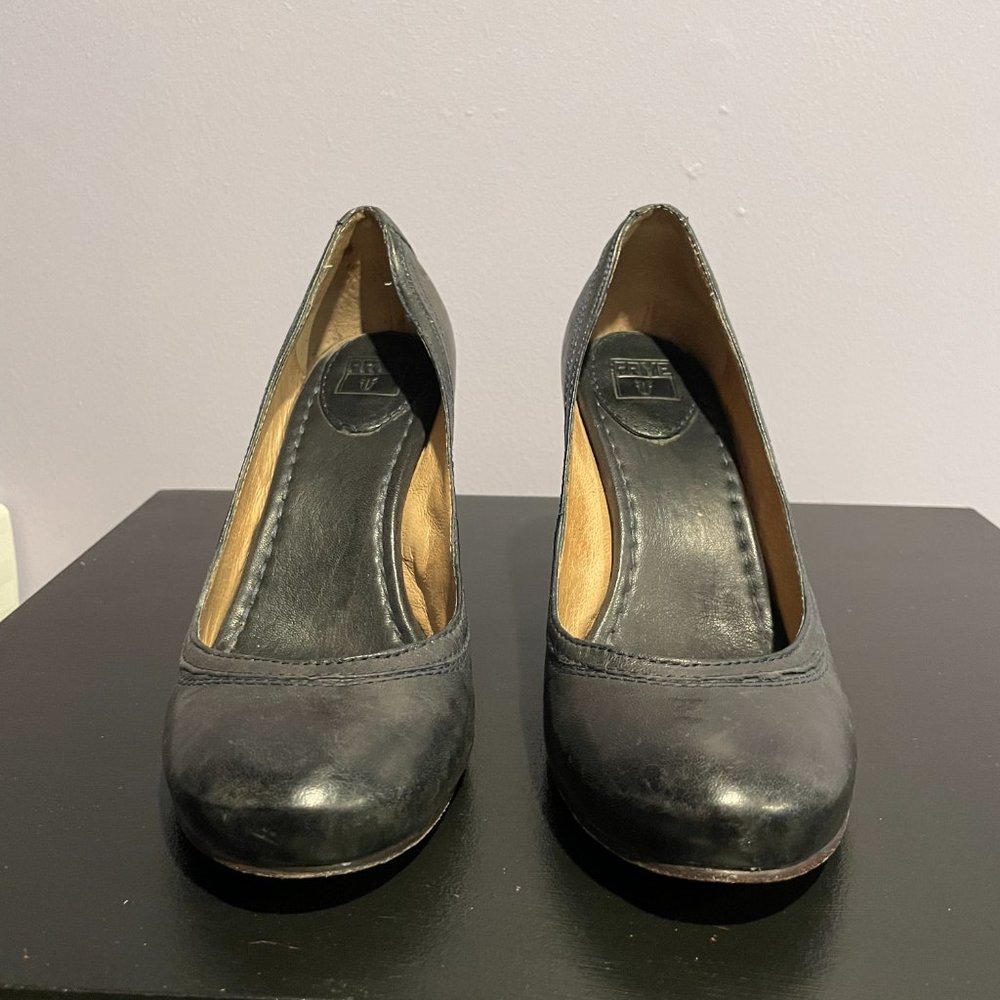 Frye Navy Leather Heels